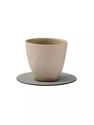 LIND DNA |  Glasuntersetzer 10cm CORDUROY RUND Light Grey | hellgrau