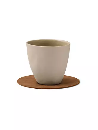 LIND DNA |  Glasuntersetzer 10cm CORDUROY RUND Nature | dunkelgrün