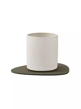LIND DNA |  Glasuntersetzer 11x13cm CORDUROY OVAL Army Green | hellgrau