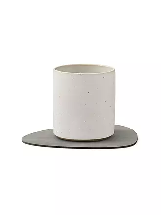 LIND DNA |  Glasuntersetzer 11x13cm CORDUROY OVAL Nougat | hellgrau