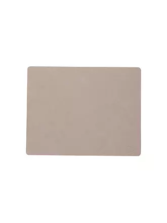 LIND DNA | Leder Tischset NUPO 35x45cm Oyster White | hellbraun