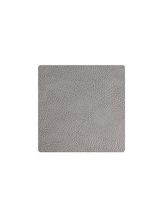 LIND DNA | Leder-Untersetzer eckig Hippo 10x10cm Curry | grau