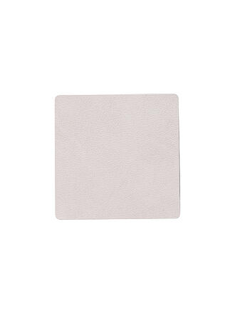 LIND DNA | Leder-Untersetzer eckig Nupo 10x10cm Sand | creme