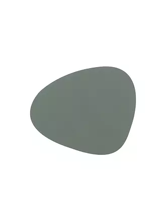 LIND DNA | Leder-Untersetzer oval 11x13cm Olive Green | hellgrün