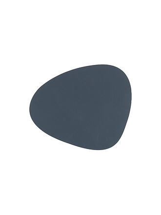 LIND DNA | Leder-Untersetzer oval 11x13cm Pastel Green | dunkelblau