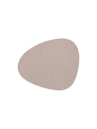 LIND DNA | Leder-Untersetzer oval Nupo 11x13cm Anthracite | hellbraun