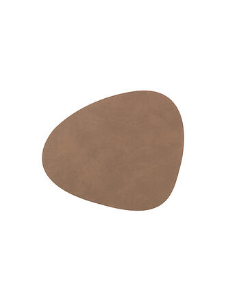 LIND DNA | Leder-Untersetzer oval Nupo 11x13cm Brown | hellbraun