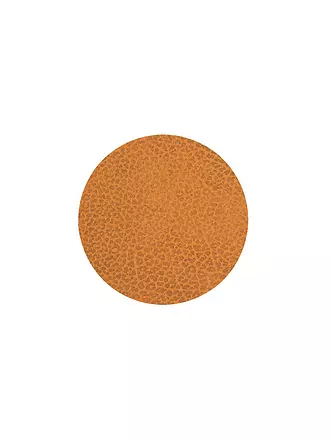 LIND DNA | Leder-Untersetzer rund Hippo 10cm  Curry | orange