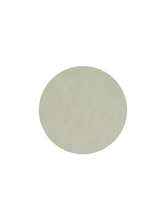 LIND DNA | Leder-Untersetzer rund Nupo 10cm Antracite | olive