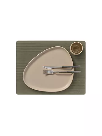 LIND DNA | Tischset 35x45cm CORDUROY ECKIG Olive Green | dunkelgrün