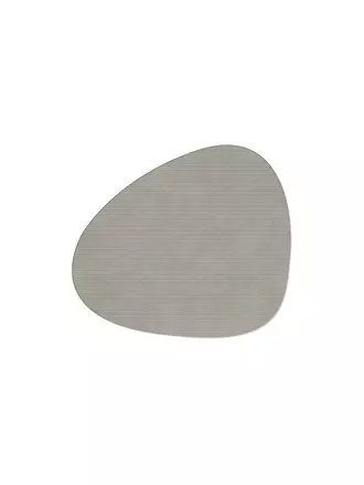LIND DNA | Tischset 37x44cm CORDUROY OVAL Light Grey | dunkelgrün