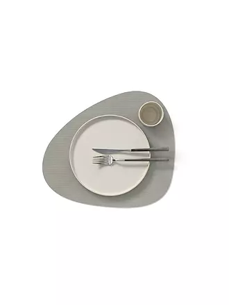 LIND DNA | Tischset 37x44cm CORDUROY OVAL Light Grey | hellgrau