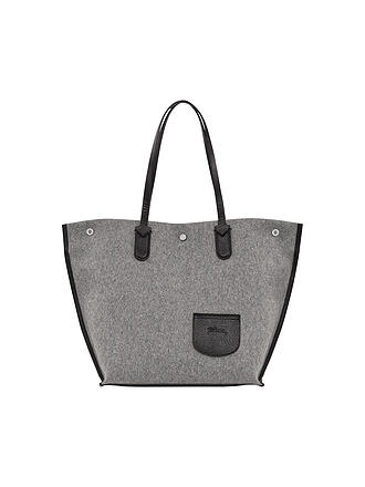 LONGCHAMP | Essential Flanelle Shoulder Bag L, Grey | grau