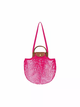 LONGCHAMP | Le Pliage Filet Collection Handtasche, Ecru | rosa