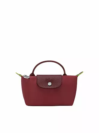 LONGCHAMP | Le Pliage Green Pochette mit Henkel, Graphite | dunkelrot