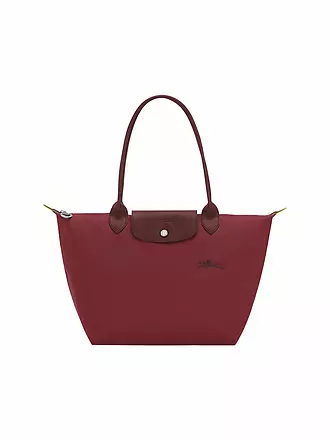 LONGCHAMP | Le Pliage Green Shopper Medium, Graphite | dunkelrot