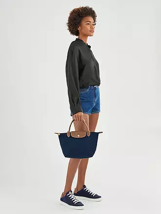 LONGCHAMP | Le Pliage Original Handtasche Small, Navy | grün