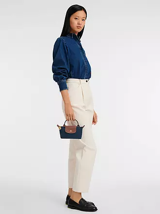 LONGCHAMP | Le Pliage Original Pochette mit Henkel, Navy | braun