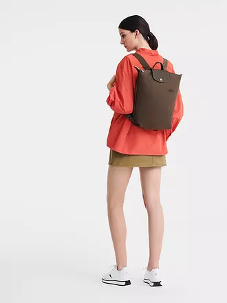 LONGCHAMP | Le Pliage Rucksack Medium, Graphite | olive