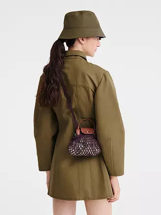 LONGCHAMP | Le Pliage Umhängetasche XSmall, Aubergine | schwarz
