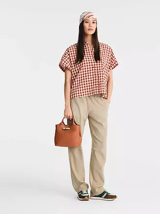LONGCHAMP | Le Roseau Handtasche Small, Ecorce | dunkelrot