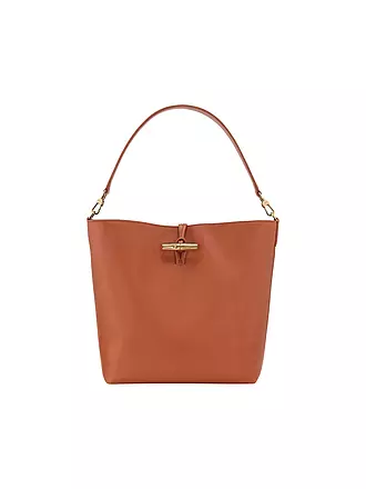 LONGCHAMP | Le Roseau Schultertasche Medium, Ecorce | dunkelrot