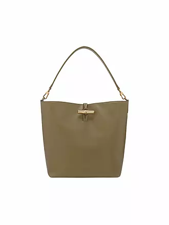 LONGCHAMP | Le Roseau Schultertasche Medium, Ecorce | olive
