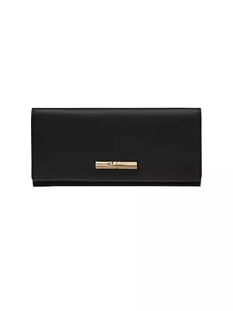 LONGCHAMP | Le Roseau Sleek Geldbörse Large, Noir | schwarz
