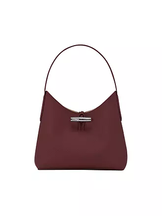 LONGCHAMP | Roseau Schultertasche Medium, Prune | dunkelrot
