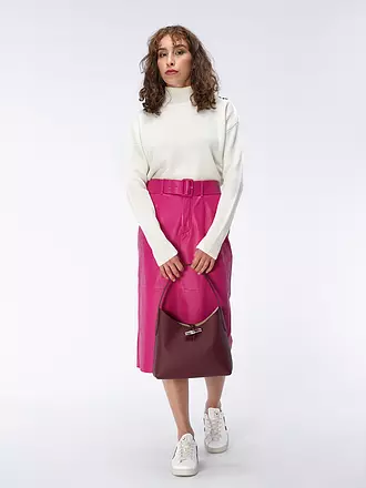 LONGCHAMP | Roseau Schultertasche Medium, Prune | dunkelrot