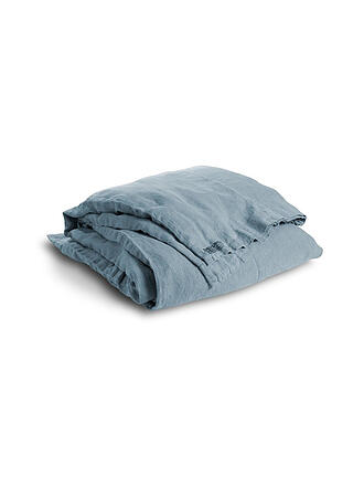 LOVELY LINEN | Leinen-Deckenbezug 135x200cm (Light Grey) | blau