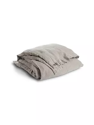 LOVELY LINEN | Leinen-Deckenbezug 135x200cm (Natural Beige) | dunkelblau