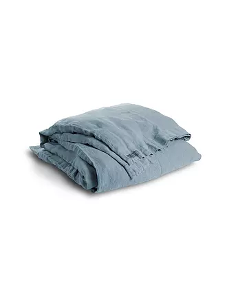 LOVELY LINEN | Leinen-Deckenbezug 135x200cm (Natural Beige) | blau