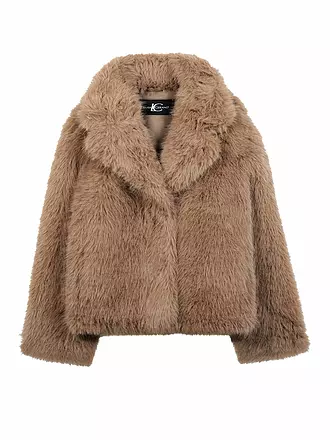 LUISA CERANO | Jacke in Felloptik | hellbraun