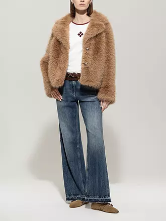 LUISA CERANO | Jacke in Felloptik | hellbraun