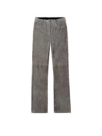 LUISA CERANO | Lederhose Bootcut Fit | grau