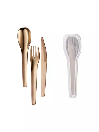 LURCH | Besteck-TO-GO Edelstahl 3tlg bronze inkl. Aufbewahrungs-Box | gold