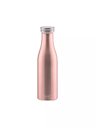 LURCH | Isolierflasche - Thermosflasche Edelstahl 0,5l Anthrazit Metallic | rosa