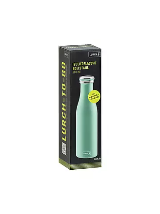 LURCH | Isolierflasche - Thermosflasche Edelstahl 0,5l mattschwarz | grün