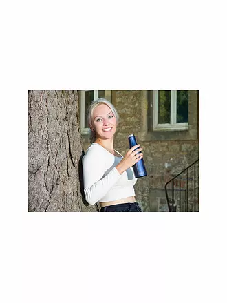 LURCH | Isolierflasche - Thermosflasche Edelstahl 0,5l mattschwarz | blau