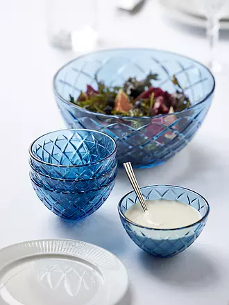 LYNGBY GLAS | Schale 4tlg. 12cm SORRENTO Amber | blau