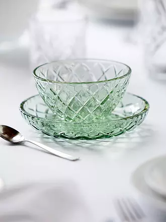 LYNGBY GLAS | Schale 4tlg. 12cm SORRENTO Blau | grün