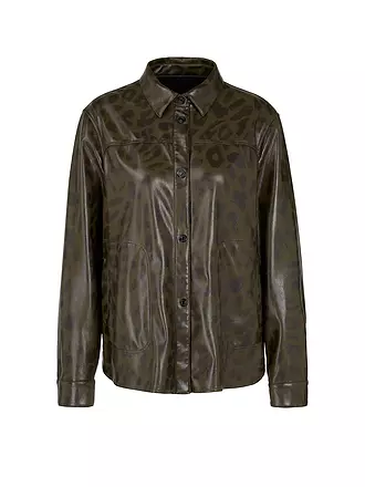 MARC CAIN | Bluse in Lederoptik | olive