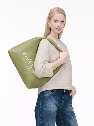 MARC JACOBS | Ledertasche - Umhängetasche THE SACK BAG | grün