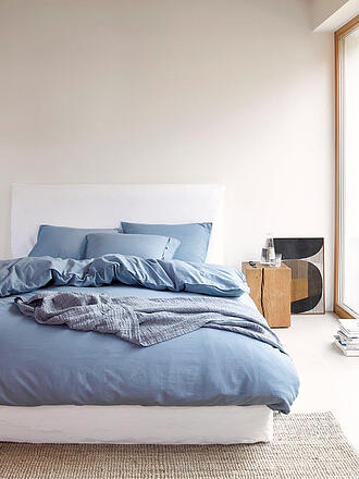 MARC O'POLO HOME | Perkal Bettwäsche SENJA 70x90cm / 140x200cm Walnut | blau