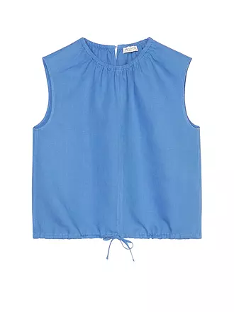 MARC O'POLO | Leinenbluse Cropped Fit | blau