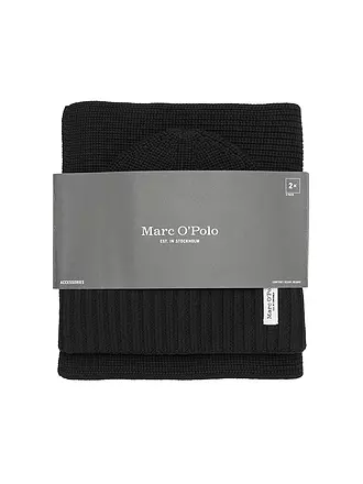 MARC O'POLO | Set 2-teilig Haube und Schal dark navy | schwarz