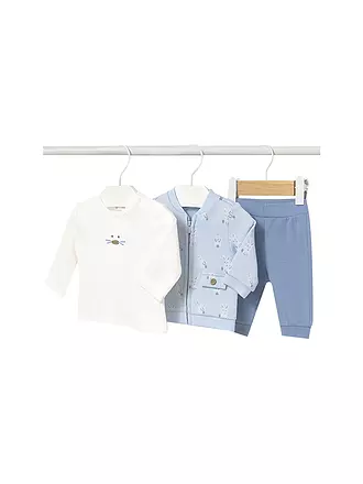 MAYORAL | Baby Jungen Set 3-teilig Jacke, Langarmshirt und Hose | blau