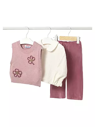 MAYORAL | Baby Mädchen Set 3-teillig Pullunder, Langarmshirt und Hose | rosa