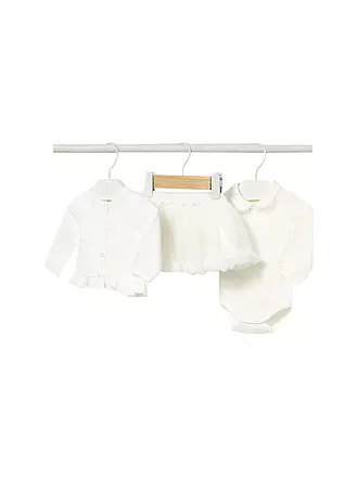 MAYORAL | Baby Set 3-teilig Strickjacke, Body und Rock | creme